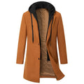 Men's Wool Blend Trench Coat with Detachable Hood