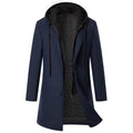 Men's Wool Blend Trench Coat with Detachable Hood